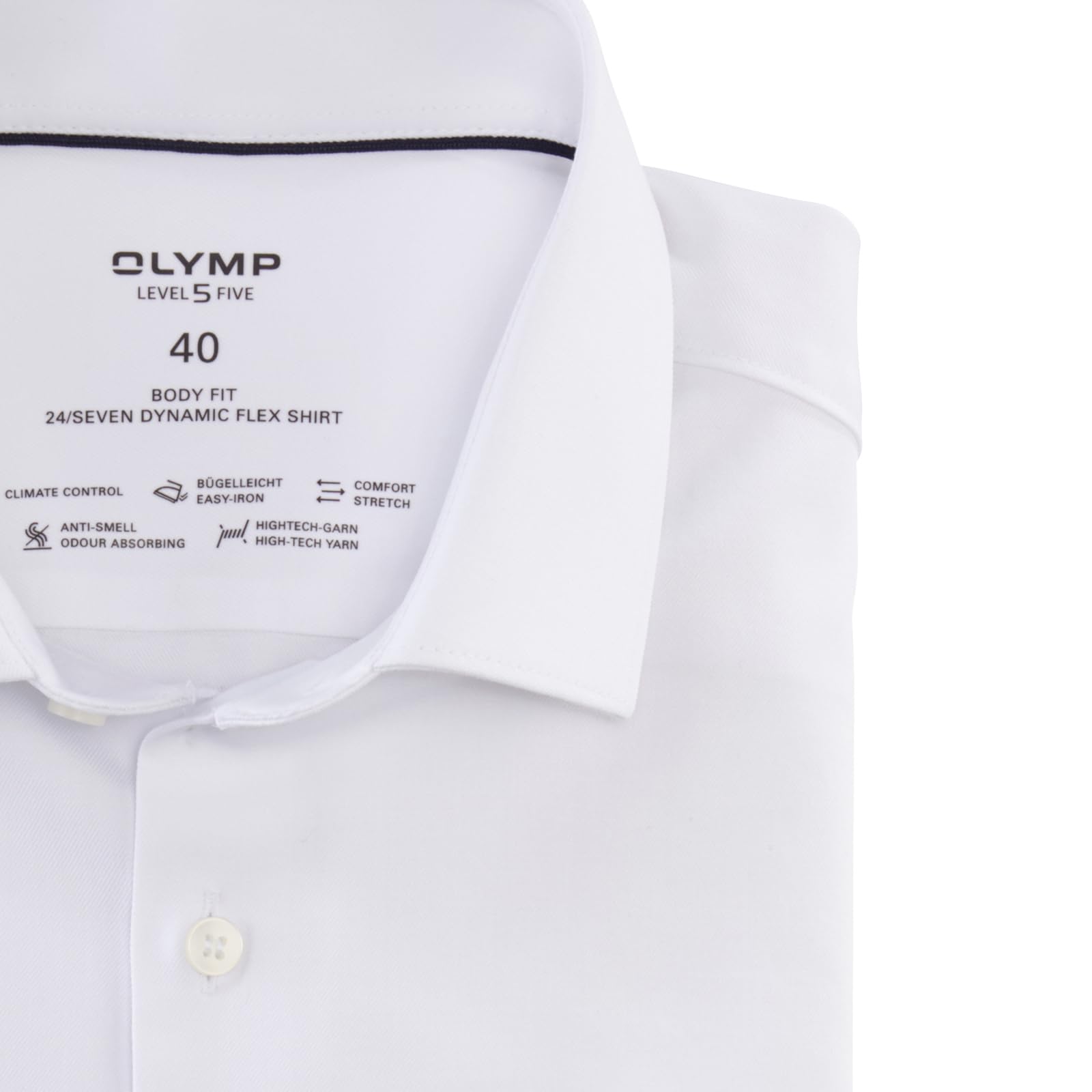 OLYMP Men's Long Sleeve Shirt - Slim Fit Twill Dress Shirt for Business & Casual Wear | Modern Kent Style for Office, Wedding & Formal Occasions