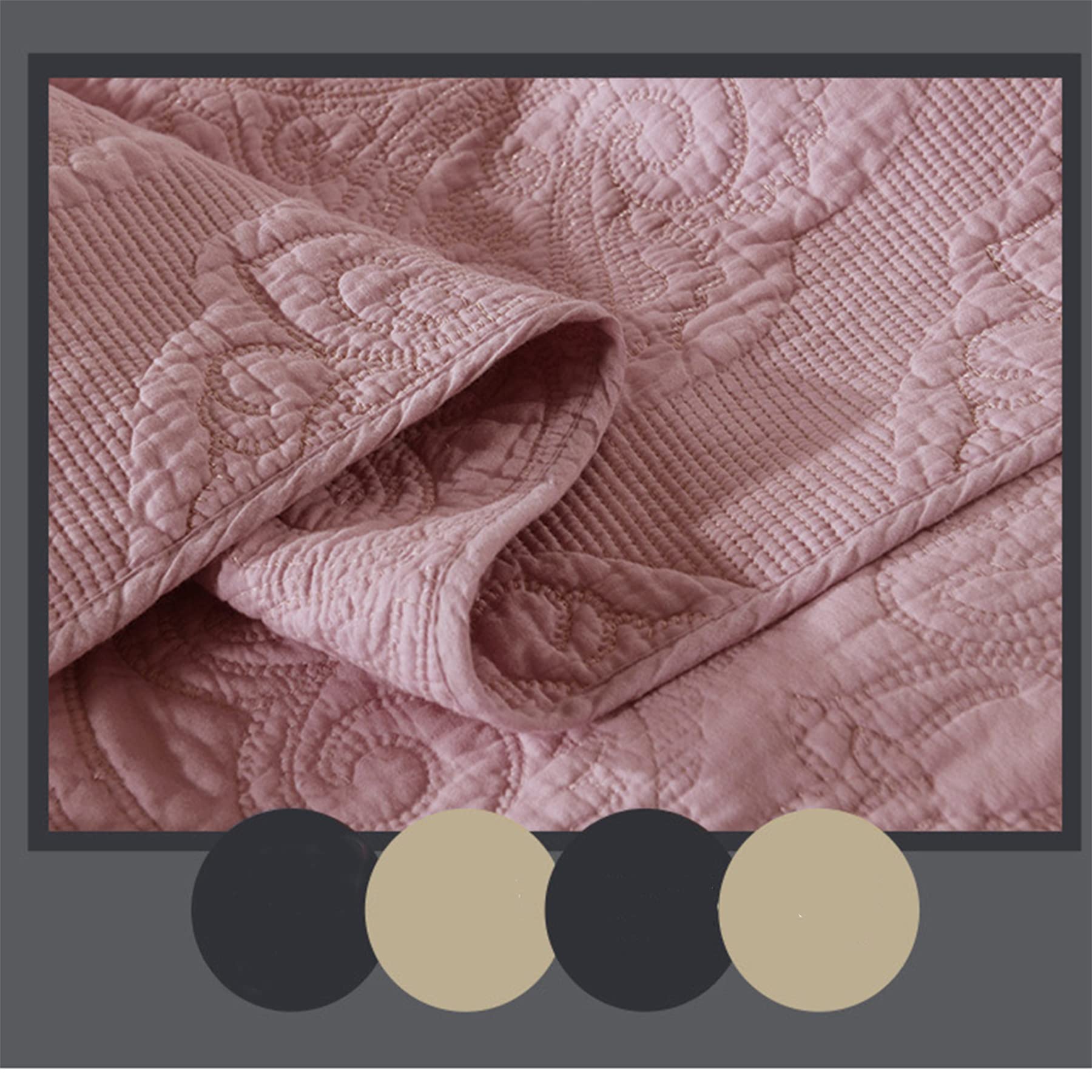 ABREEZE Cotton Bedspread Quilt Set - Floral Patchwork Coverlet with Pillow Shams, Farmhouse Style Bedding for Full/Queen Size Beds - Perfect for Cozy Bedrooms, Guest Rooms & Vacation Homes