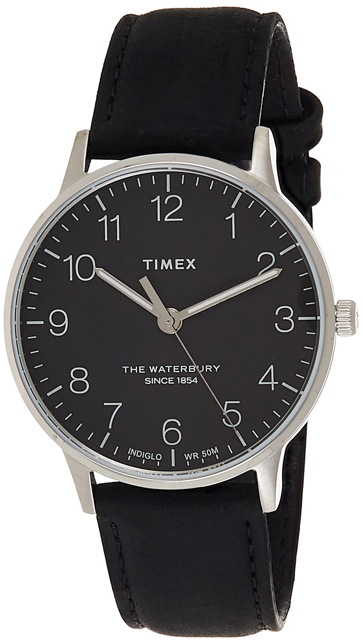 Timex Men's Waterbury Classic Chrono 40mm Stainless Steel Quartz Dress Watch with Leather Strap - Elegant Business & Formal Wear Accessory for Men