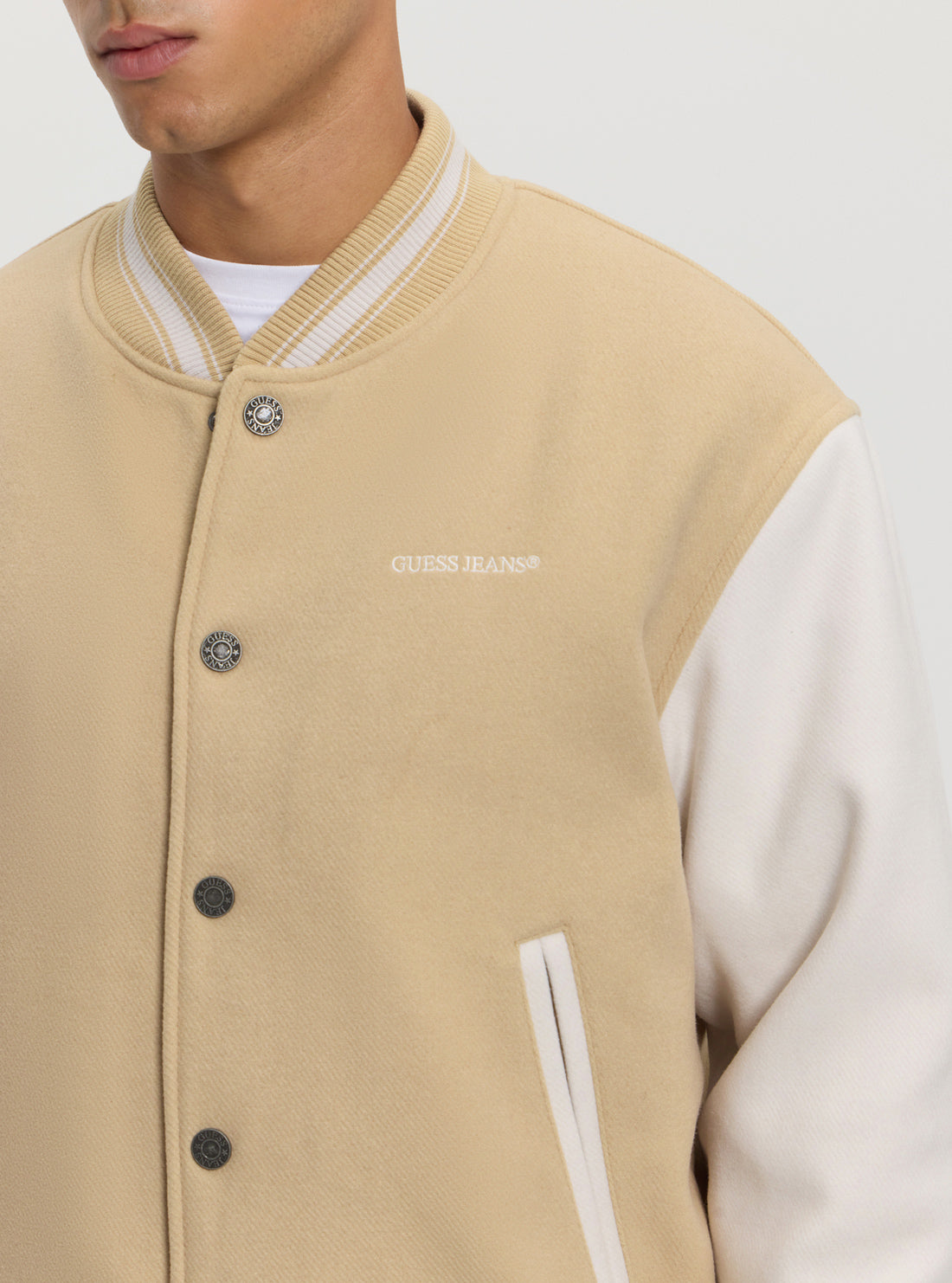 GUESS Women's Beige Bomber Jacket - Lightweight Casual Outerwear for Spring & Fall | Perfect for Streetwear, Travel & Everyday Fashion