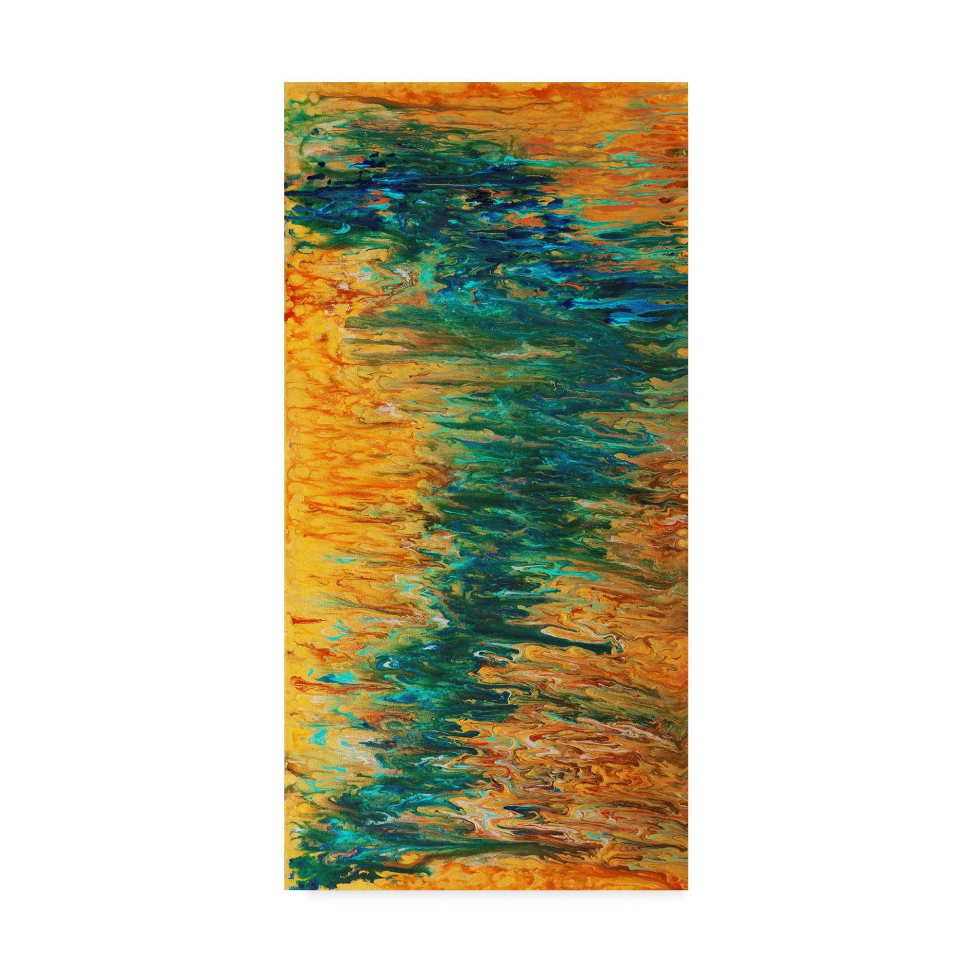 Hilary Winfield Liquid Energy Stripe Abstract Art Canvas Print - 24x47 Inches Wall Decor for Living Room, Bedroom & Office