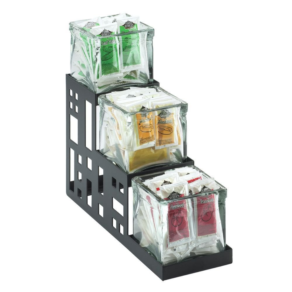 3-Tier Black Square Step Jar Display Stand - 4
