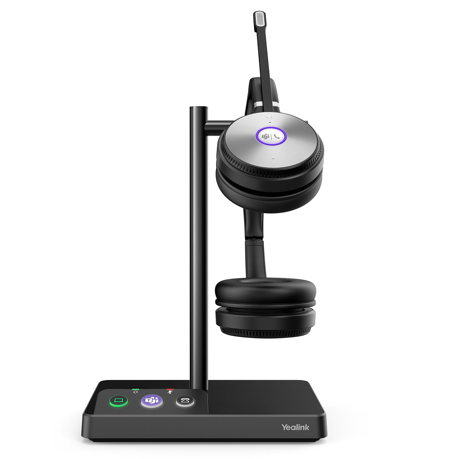 Yealink WH62 Wireless DECT Headset - UC Certified for Microsoft Teams & Zoom - Compatible with PC, Mac, Laptop, Desk Phones & VoIP Softphones (WH62 for 3rd-Party Phones) - Perfect for Remote Work, Call Centers & Home Office Setup