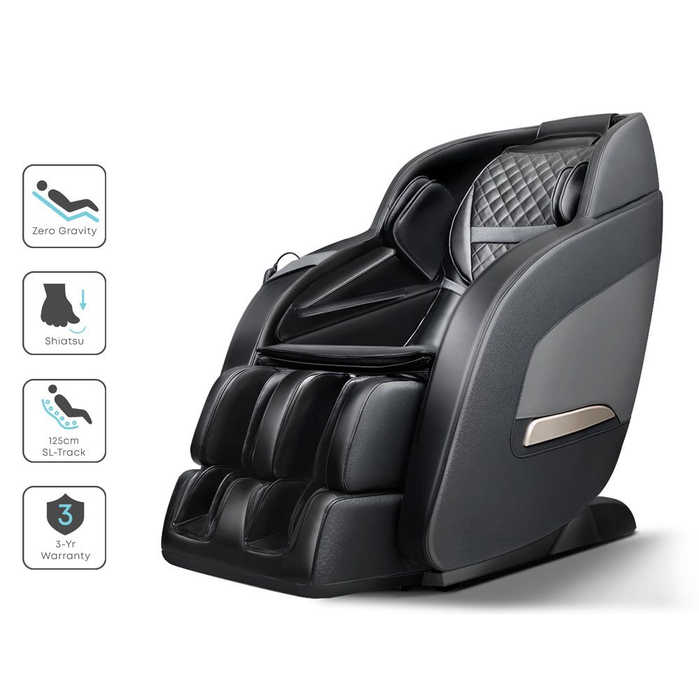 Livemor Electric Massage Chair with Recliner - Full Body Shiatsu Massager for Home & Office, Black (Decima Model) - Perfect for Relaxation, Pain Relief & Stress Relief