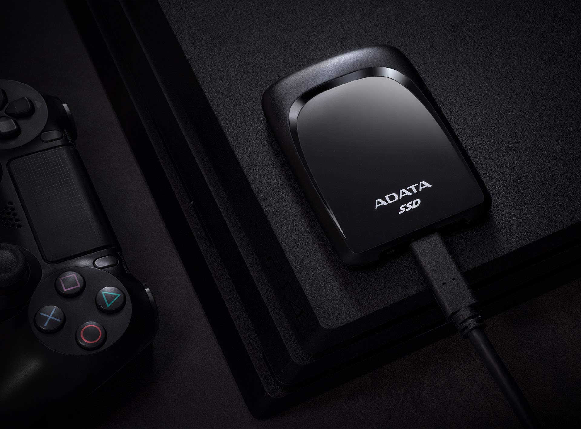 ADATA SC680 960GB External SSD Portable Hard Drive - USB 3.2 Gen 2 Type-C (10Gbps), 2.5 Inch Ultra Slim Design, High Speed Data Transfer for PC, Mac, Laptop, Gaming & Photo Editing - Black (ASC680-960GU32G2-CBK)
