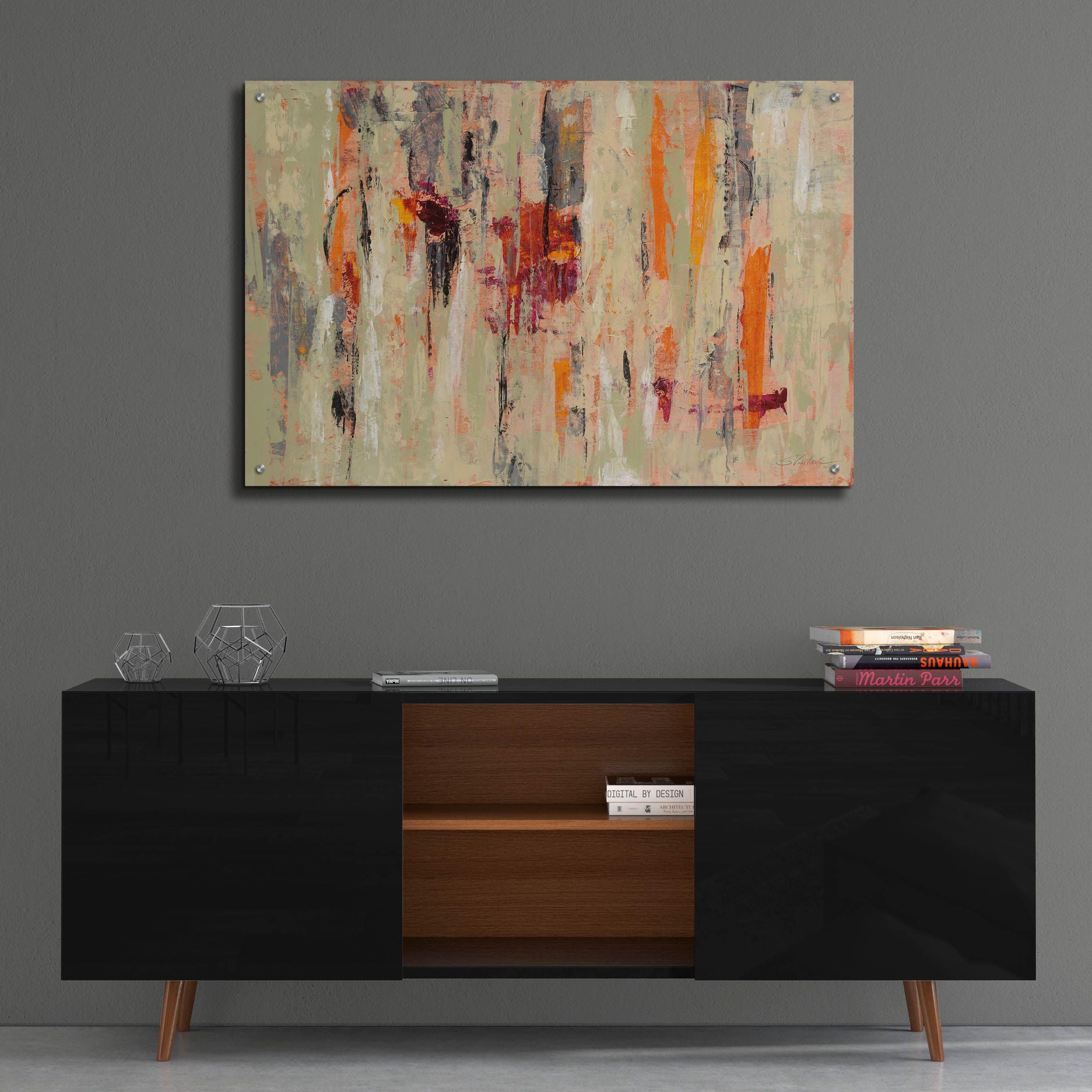 Epic Art 'Graffiti Wall I' by Silvia Vassileva - Modern Acrylic Glass Wall Art Painting 36x24 Inches - Perfect for Living Room, Bedroom & Office Decor