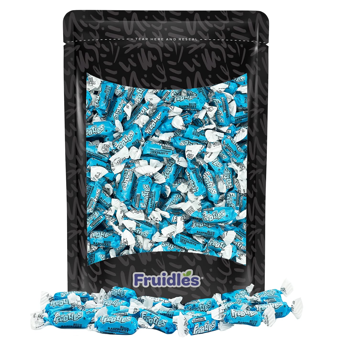 Fruidles Tootsie Original Blue Raspberry Twist Roll - Peanut-Free, Gluten-Free, Kosher Certified Candy - Individually Wrapped (8oz) - Perfect for Halloween Treats, Birthday Party Favors & Office Snacks