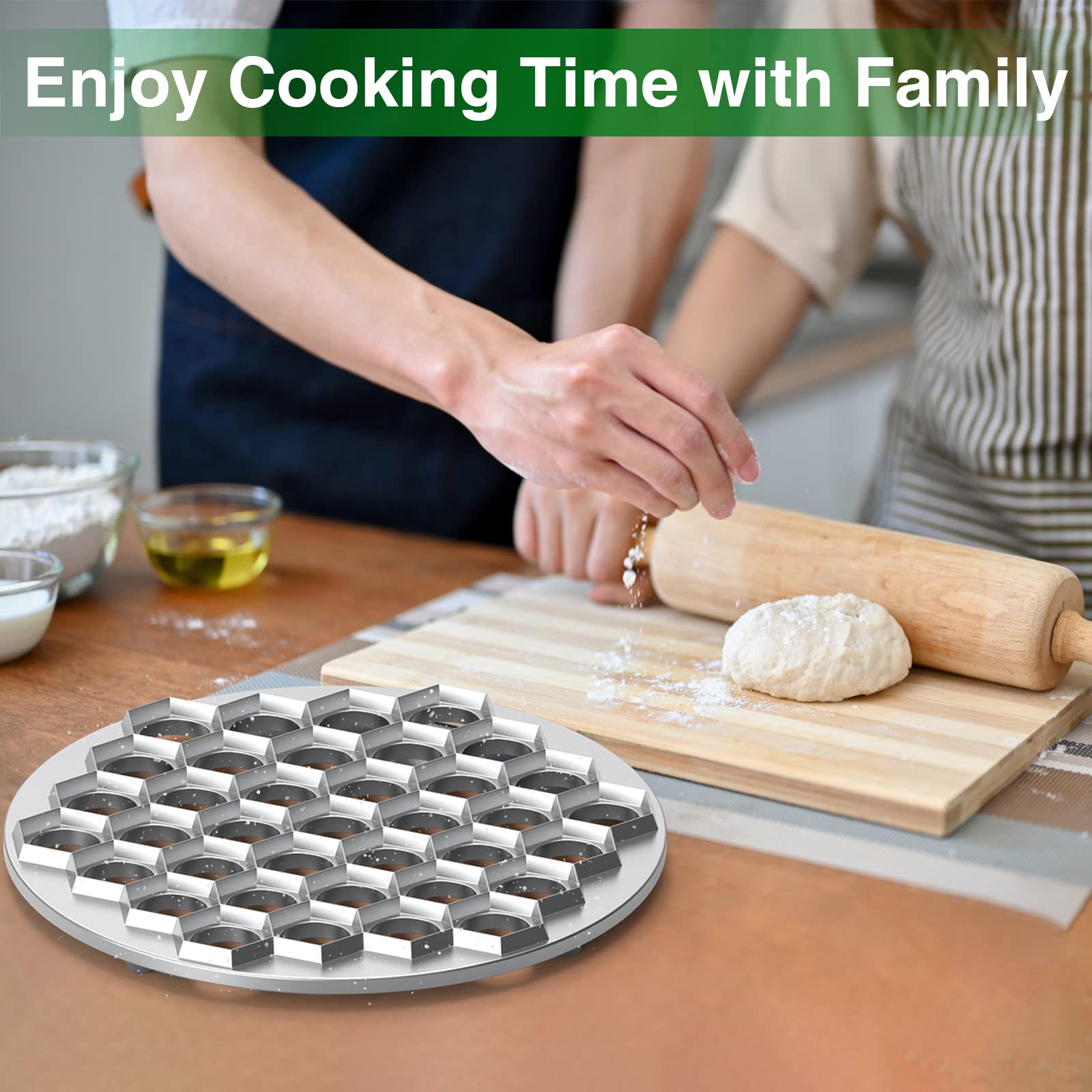 Russian Pelmeni & Dumpling Maker - Stainless Steel Mold for Siberian Style Meat Dumplings & Ravioli - Perfect for Homemade Dumplings, Pierogi, and Pasta Making