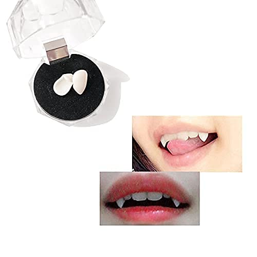 Vampire Teeth Fangs for Halloween Cosplay Costume - 4 Pairs with Adhesive - Perfect for Halloween Parties, Vampire Costumes & Themed Events
