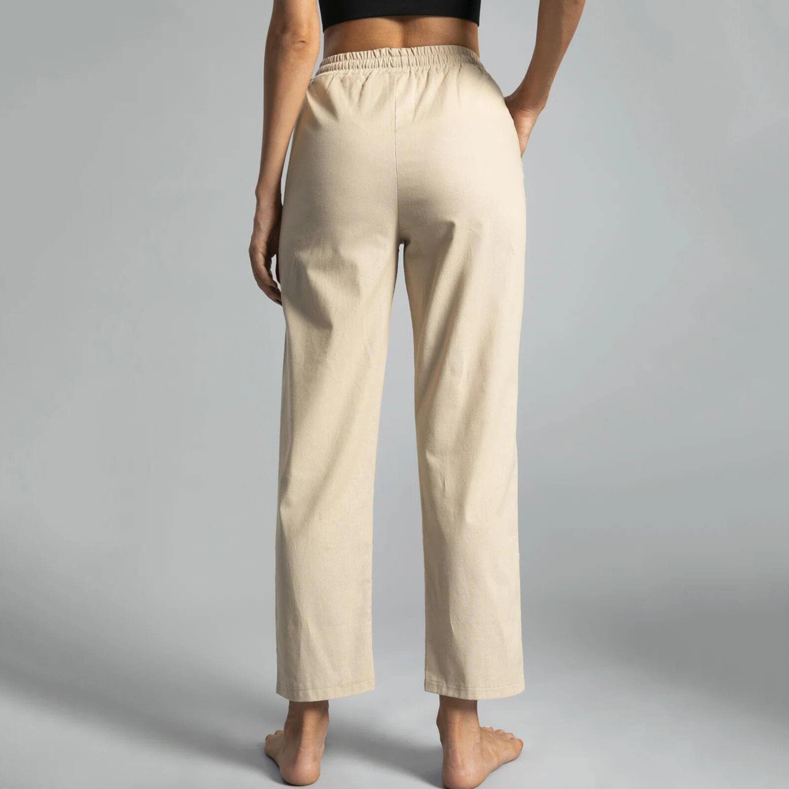 Women's Wide Leg Palazzo Pants - Elastic Waist Comfortable Straight Dress Pants with Pockets - Soft Summer Casual Work Trousers for Office, Travel & Everyday Wear