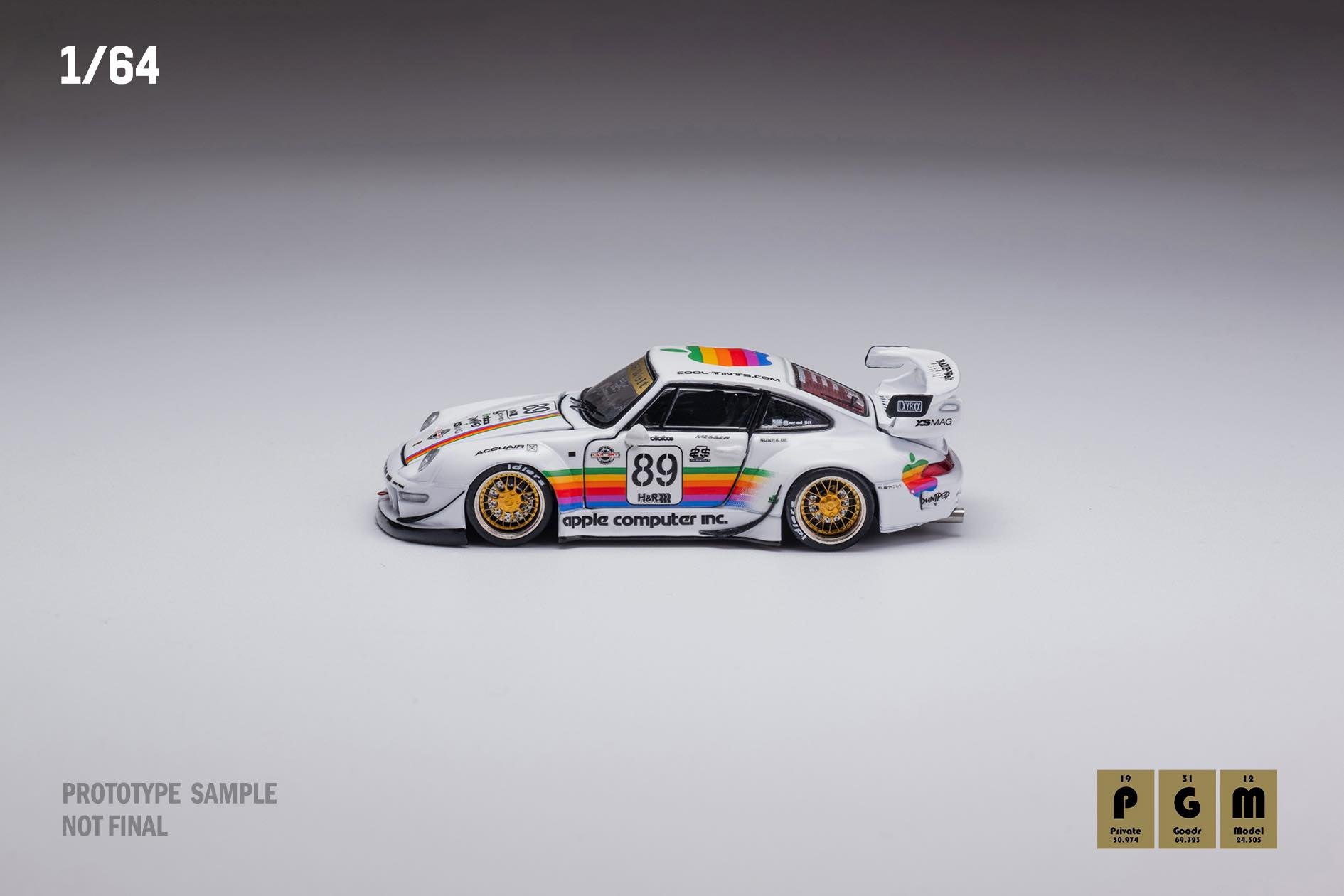 1:64 Scale PGM Porsche 993 RWB Diecast Model Car - Apple Luxury Edition | Collectible Toy Car for Display, Gift & Racing Enthusiasts