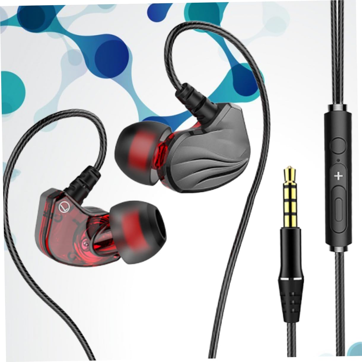 CAXUSD Ergonomic in-Ear Earphones with Deep Bass & Built-in Mic - 3.5mm Jack (Grey) for iPhone, Android, Tablet - Perfect for Gaming, Music & Calls