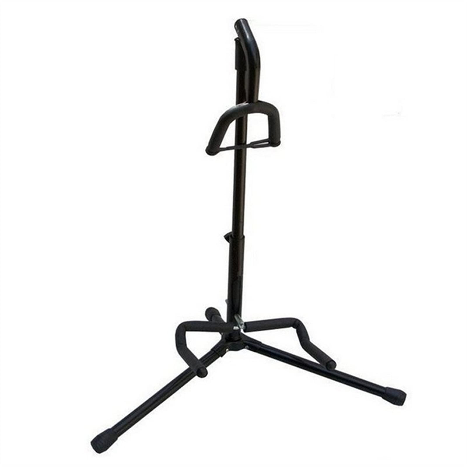 Black Vertical Folding Guitar Stand for Acoustic & Electric Guitars - Adjustable & Portable Guitar Holder Accessory - Perfect for Home, Studio & Stage Performances