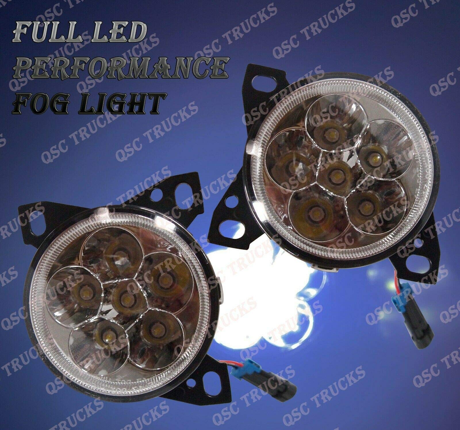 QSC Full LED Fog Lights Kit - Pair for Kenworth T660 & Peterbilt 579/587 Trucks | Durable Replacement Fog Lamps (LH+RH) | Enhanced Night Visibility for Safer Driving
