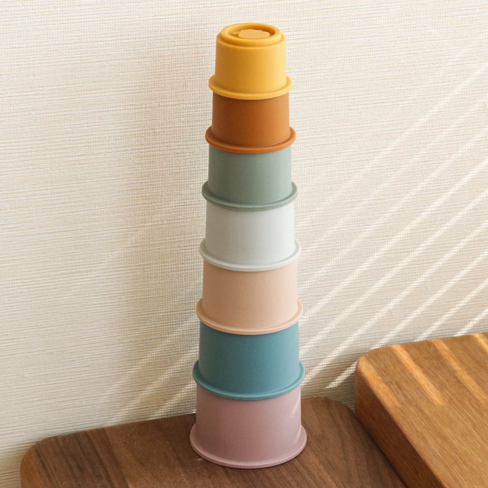 7 Pcs Baby Stacking Toys - Colorful Stackable Cups for Infants & Toddlers | Early Learning, Bath Time & Sensory Play
