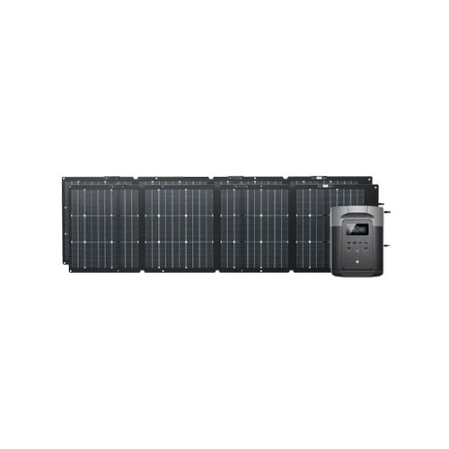 EcoFlow Delta 2 Max Portable Power Station with 220W Solar Panel (PV220W) - Perfect for Camping, RV Trips & Emergency Backup Power