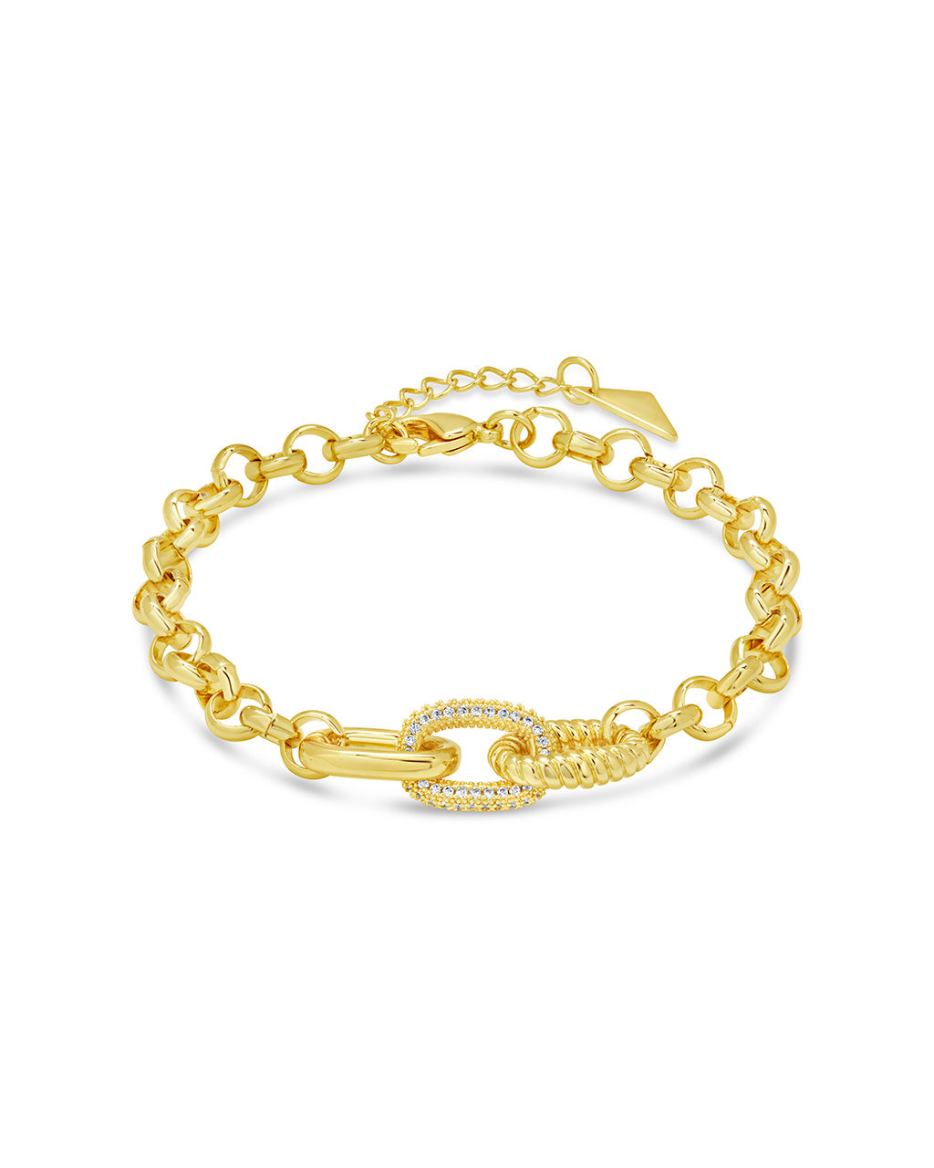 Jaycee CZ Interlocking Chain Bracelet for Women - Elegant Cubic Zirconia Fashion Jewelry Gift for Birthday, Anniversary & Special Occasions