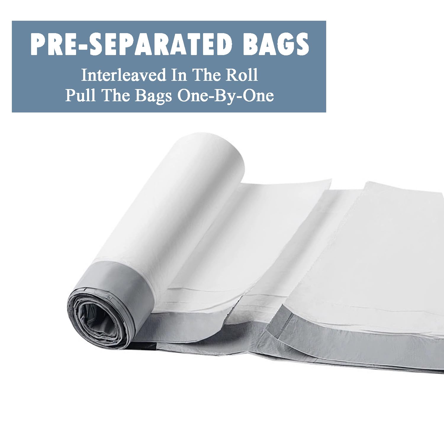 4 Gallon Small Trash Bags - 57 Count Drawstring Kitchen & Bathroom Garbage Bags | Unscented White 4 Gal Trash Can Liners for Home, Office & RV Use