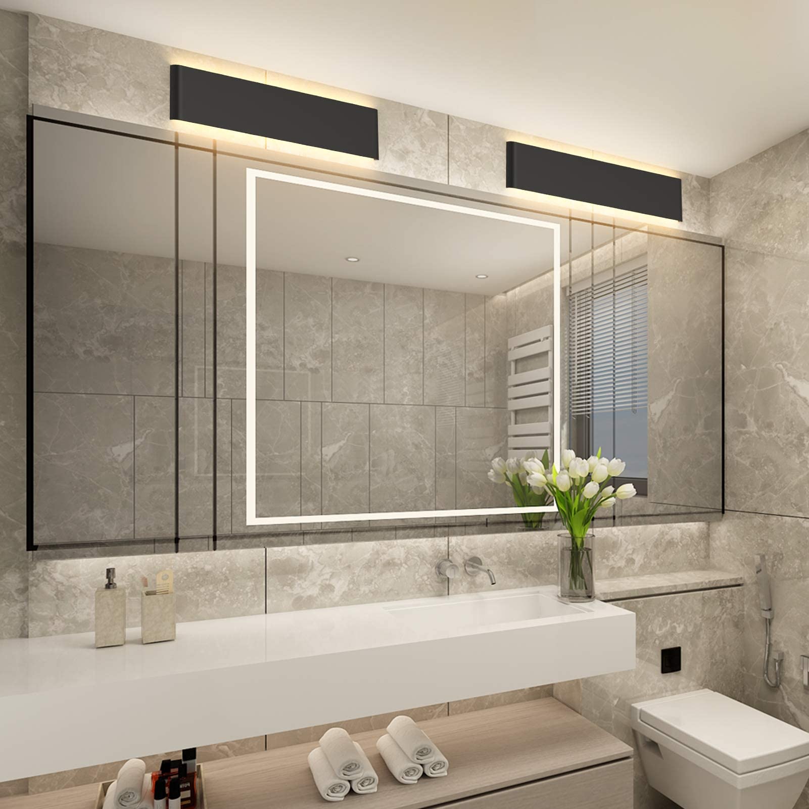 Modern Black Wall Sconce LED Light Fixture - Sleek Contemporary Black Wall Light for Living Room, Bedroom, Hallway & Entryway Lighting