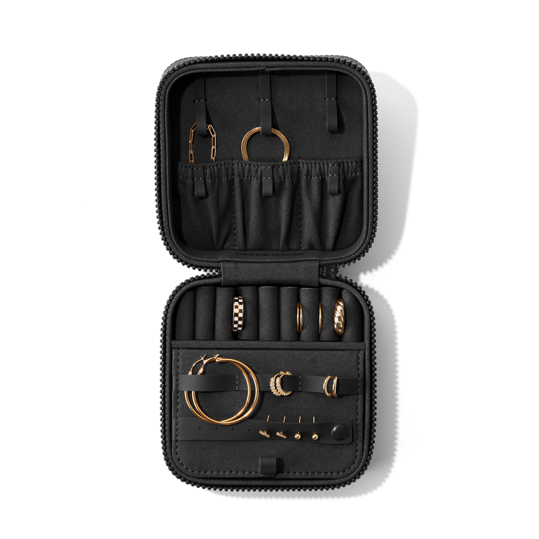 Dagne Dover Frankie Large Jewelry Organizer Case - Travel Jewelry Box for Necklaces, Rings & Earrings - Perfect for Vacation, Business Trips & Daily Storage