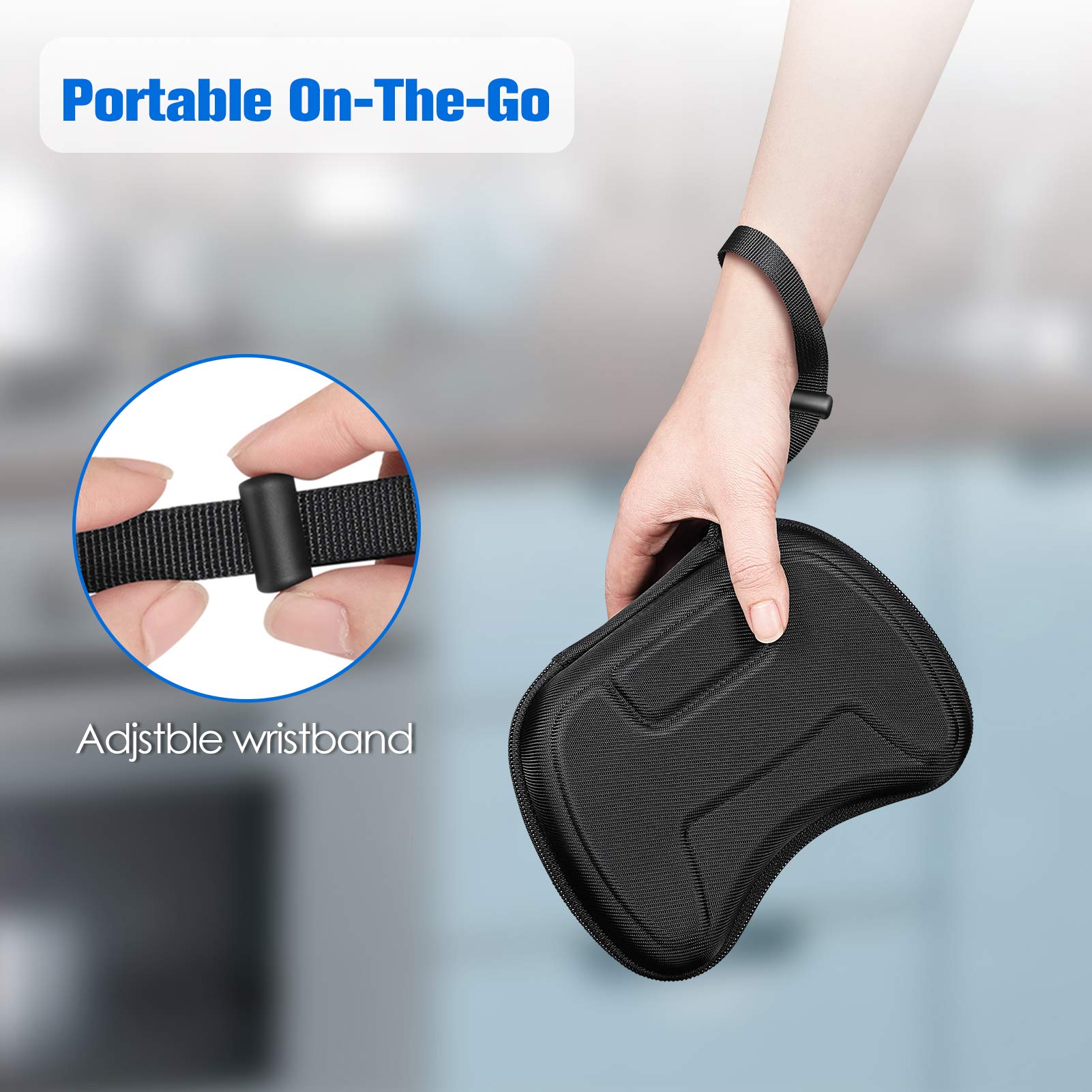 Fintie Shockproof Hard Shell Travel Case for Nintendo Switch/Switch OLED/PS5 Controller - Protective Carrying Bag with Inner Pocket (Black) | Perfect for Gaming Travel, Storage & Protection