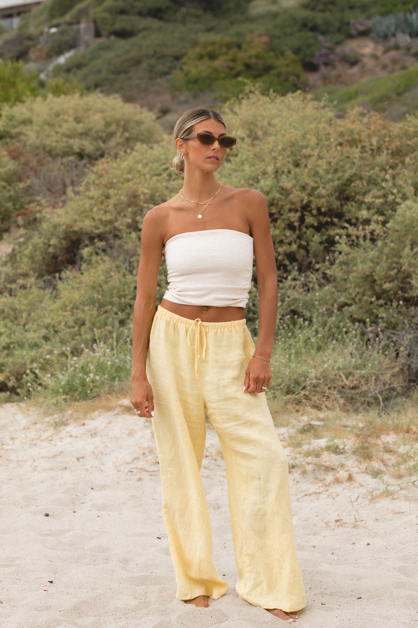 Women's Warm Sun Cotton Ruched Tube Top - Soft Stretchy Summer Crop Top for Beach, Music Festivals & Casual Outfits