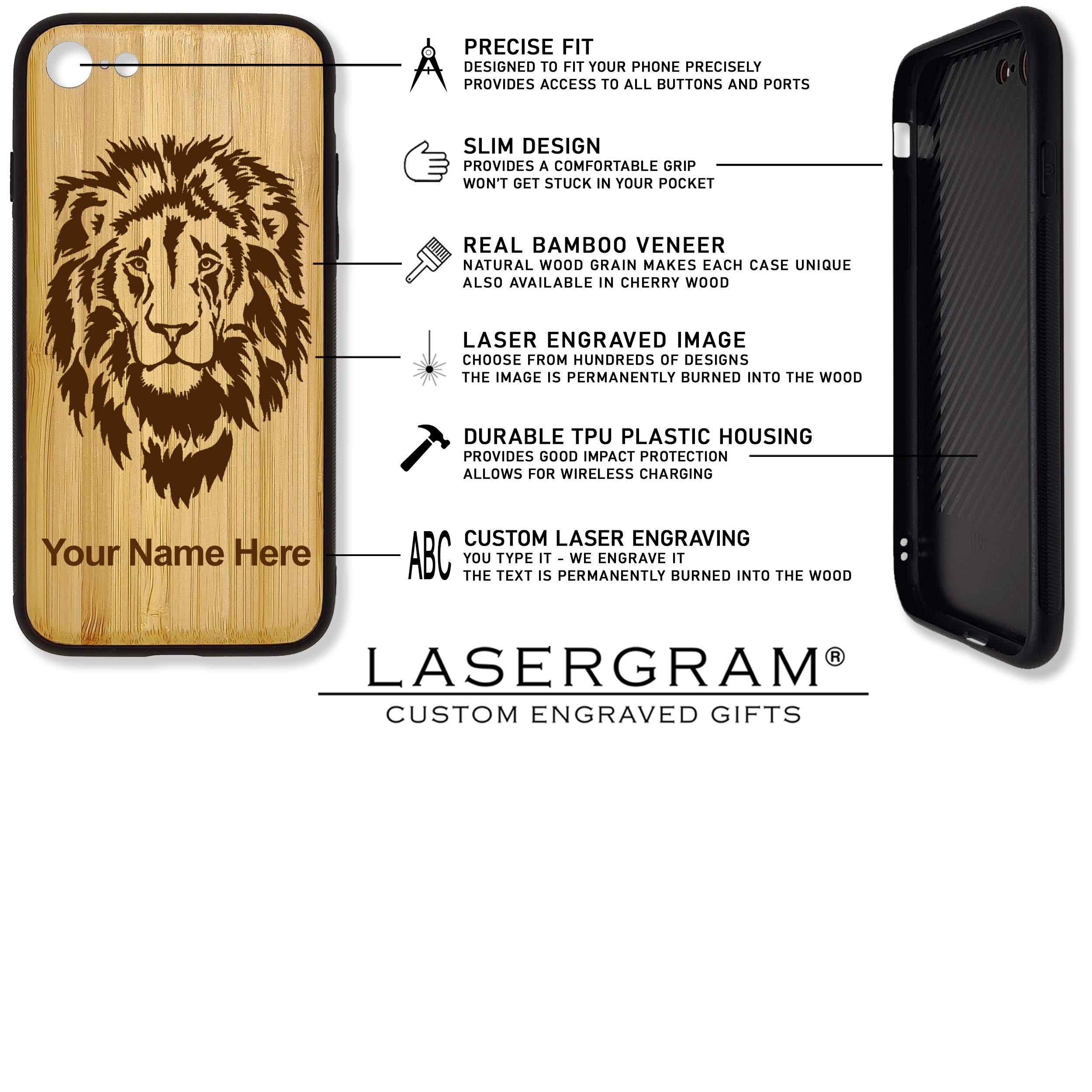 Personalized Engraved Bamboo Phone Case for iPhone 7 Plus & iPhone 8 Plus | Saint Jude Design | Durable & Stylish Protection for Everyday Use