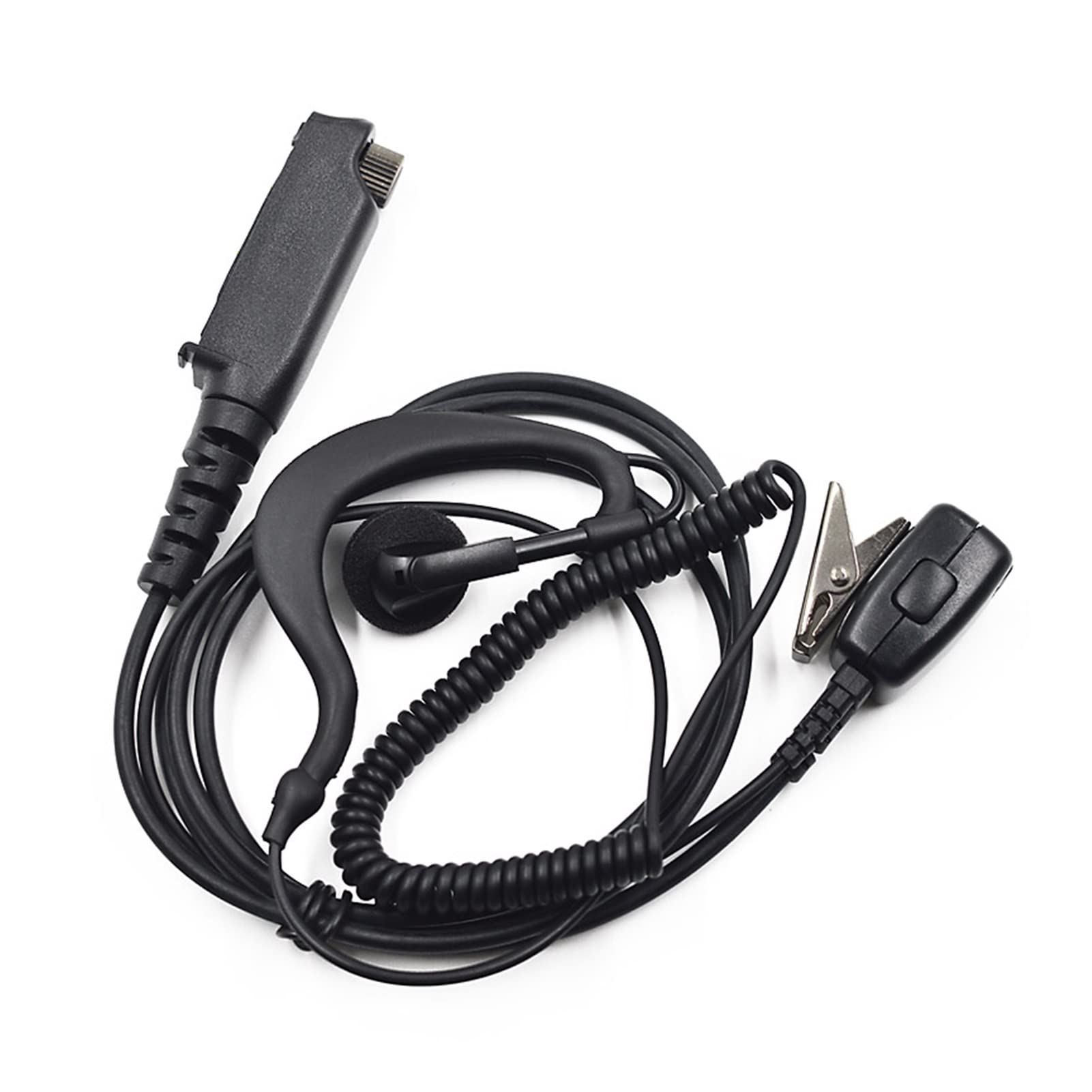 BMINO Earhook Earpiece Headset with PTT Mic - Compatible with Walkie Talkie Models STP8000/8030/8035/8038/8040/8080 & Sepura Radios - Secure Fit for Police, Security, Construction & Outdoor Communication