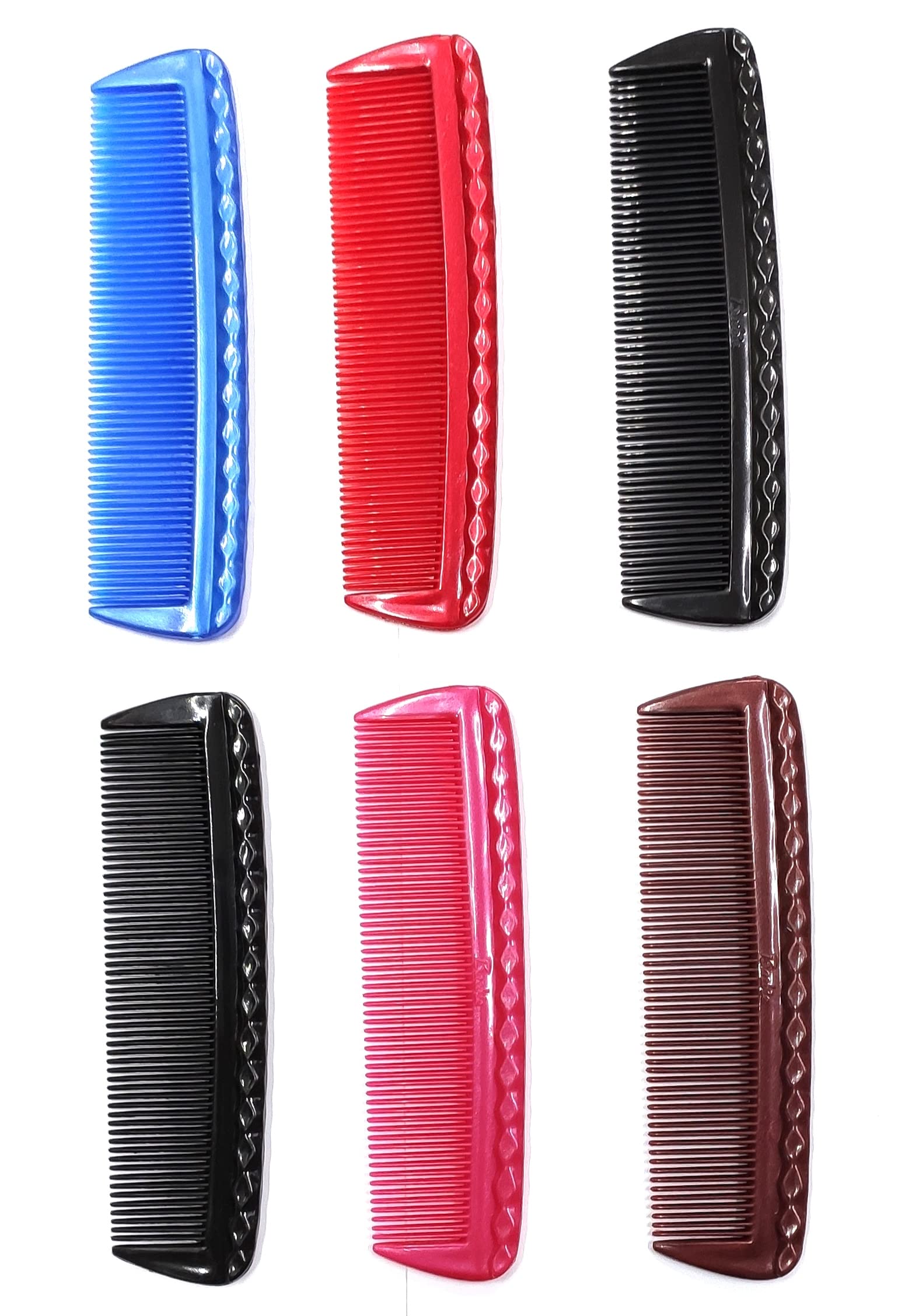 Maple Wooden Pocket & Purse Hair Comb for Men and Women - Pack of 6 Assorted Colors - Compact Travel Comb for Purse, Gym Bag, Office Desk & On-the-Go Styling
