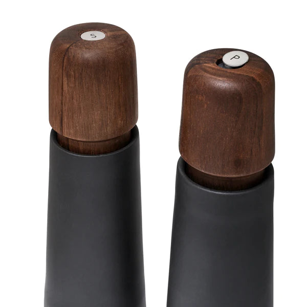 Premium Crush Grind Danish Stockholm Salt and Pepper Mill Set - Adjustable Ceramic Grinder for Gourmet Cooking, Kitchen & Dining Table Use