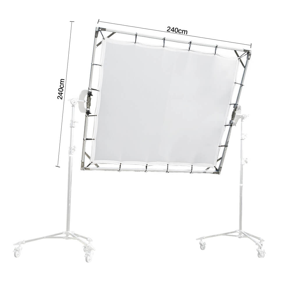 8'x8' (240x240cm) Butterfly Overhead Diffuser with Durable Aluminum Frame - Perfect for Photography Studios, Video Production & Lighting Control