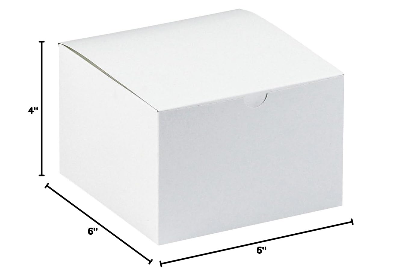 Aviditi 6x6x4 Inch White Gift Boxes - Pack of 100 Easy Assemble Premium Cardboard Boxes for Holiday Gifts, Birthday Presents, Party Favors & Special Occasions - Perfect for Retail Packaging, Wedding Favors & Corporate Events