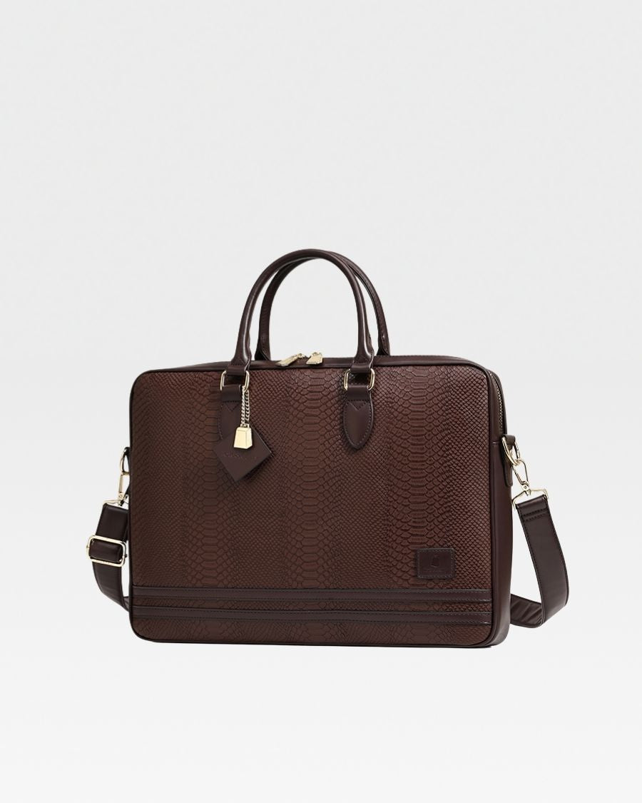Apollo 1 Premium Leather Laptop Bag in Chocolate Brown - Stylish & Durable 15.6 Inch Laptop Briefcase for Work, Business Travel & College