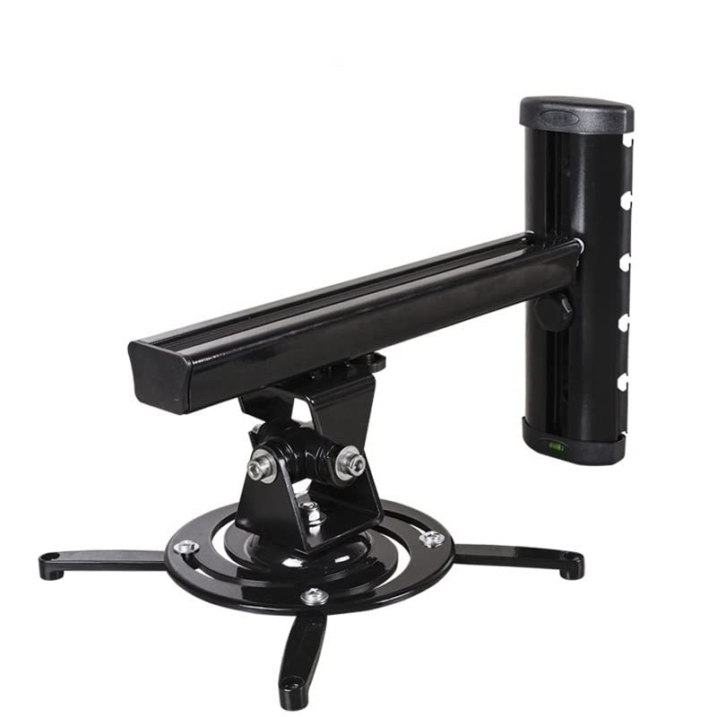 Universal Projector Stand - 360° Full Motion Aluminum Alloy Wall Mount with Retractable Bracket for Home Theater, Office Presentations & Outdoor Movie Nights
