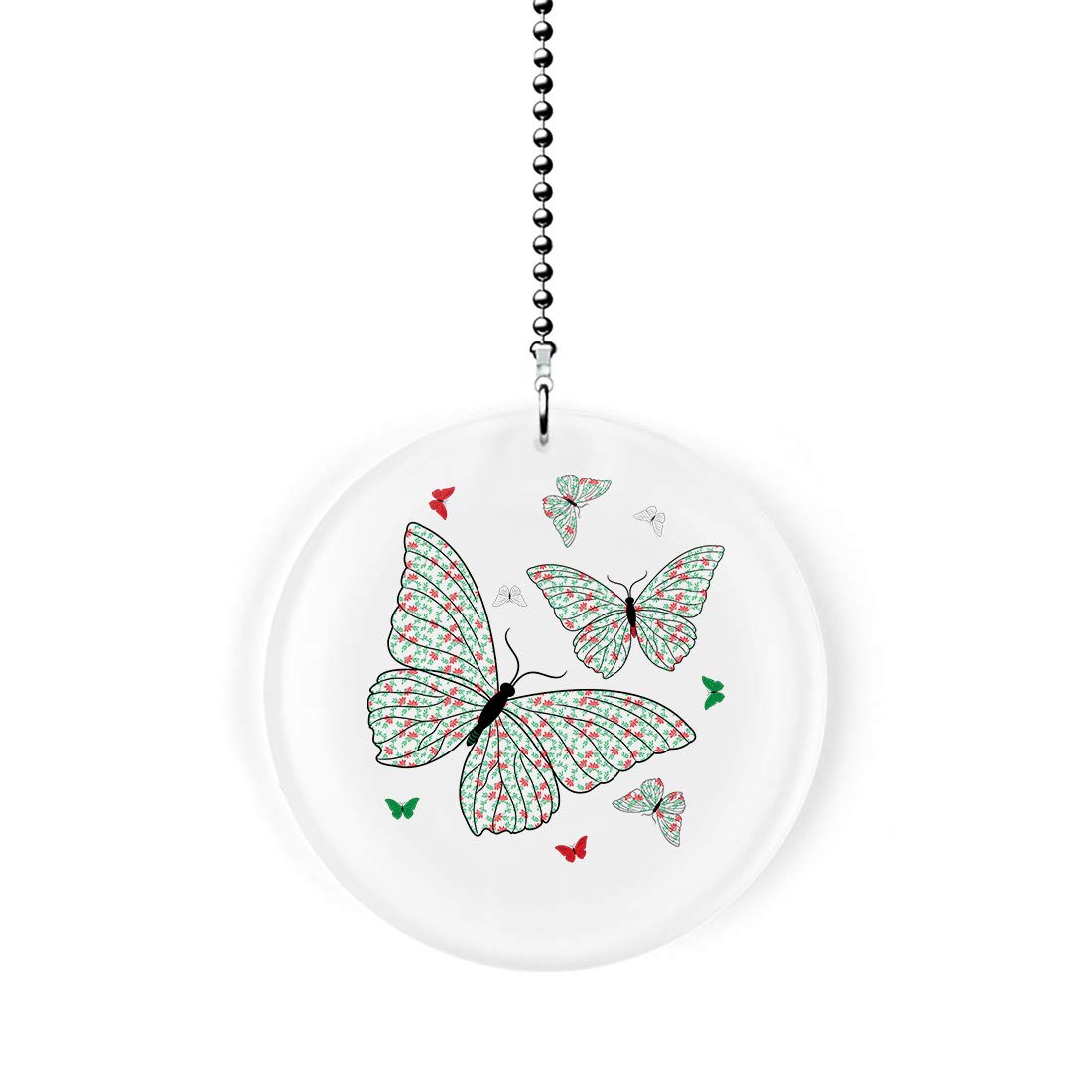 Vintage Butterfly Toile Fan Pull Chain - Decorative Ceiling Fan Light Switch - Perfect for Farmhouse, Cottage & Victorian Home Decor