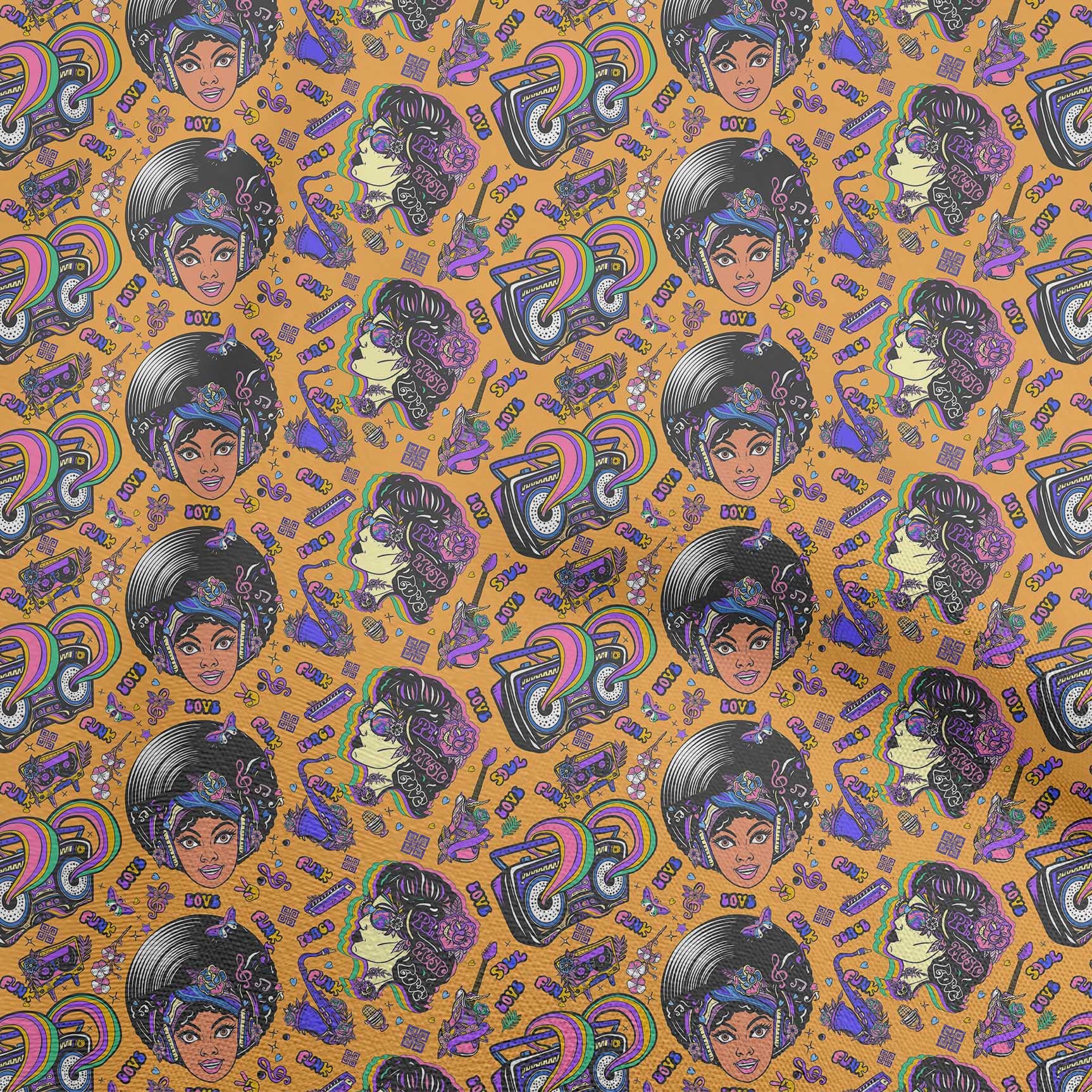 Velvet Orange African Print Fabric by The Yard - 58