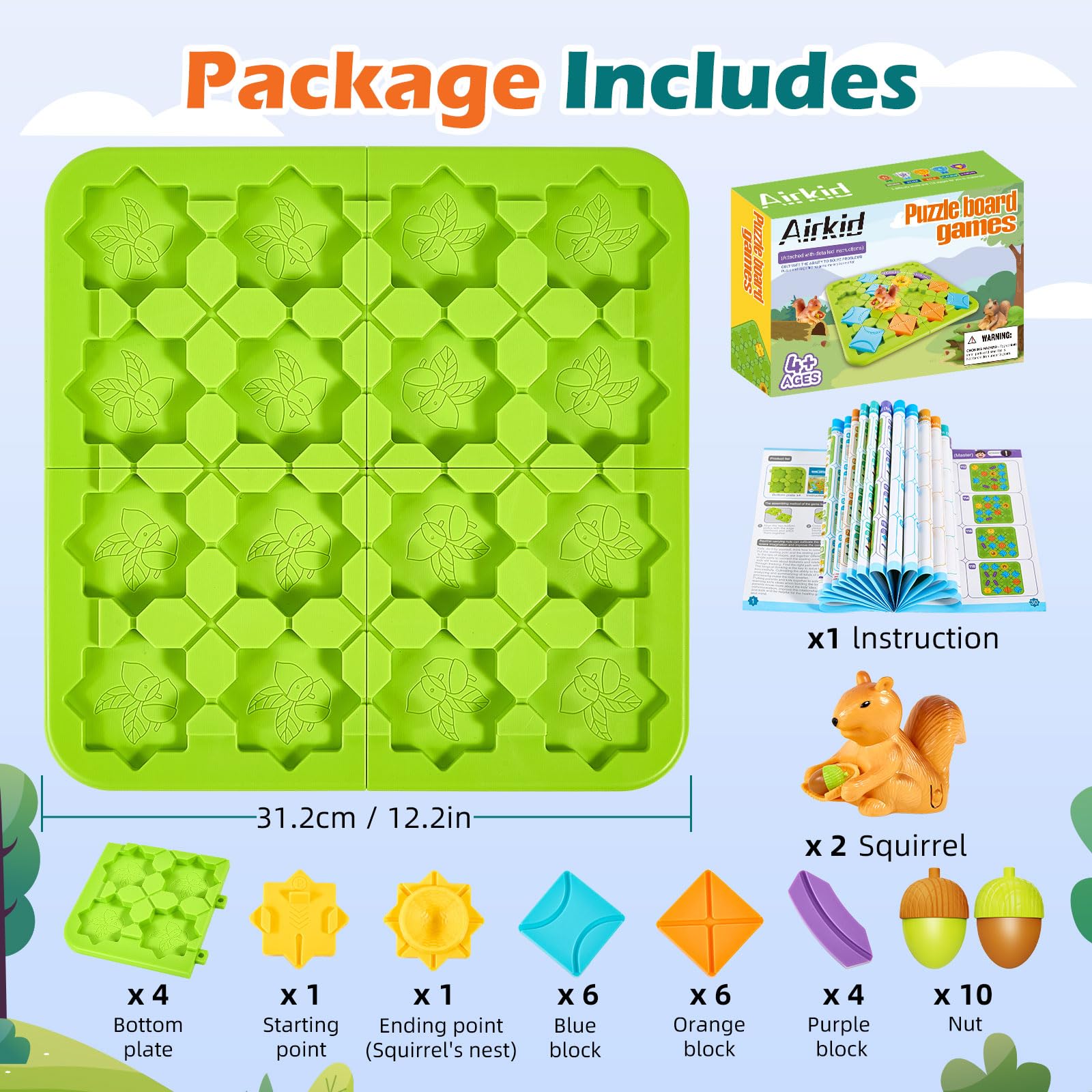 STEM Educational Board Games for Kids Ages 4-8 | Brain Teaser Logic Puzzles & Road Builder Learning Toys | Montessori Classroom & Birthday Gift Ideas | Perfect for Homeschooling & Family Game Night