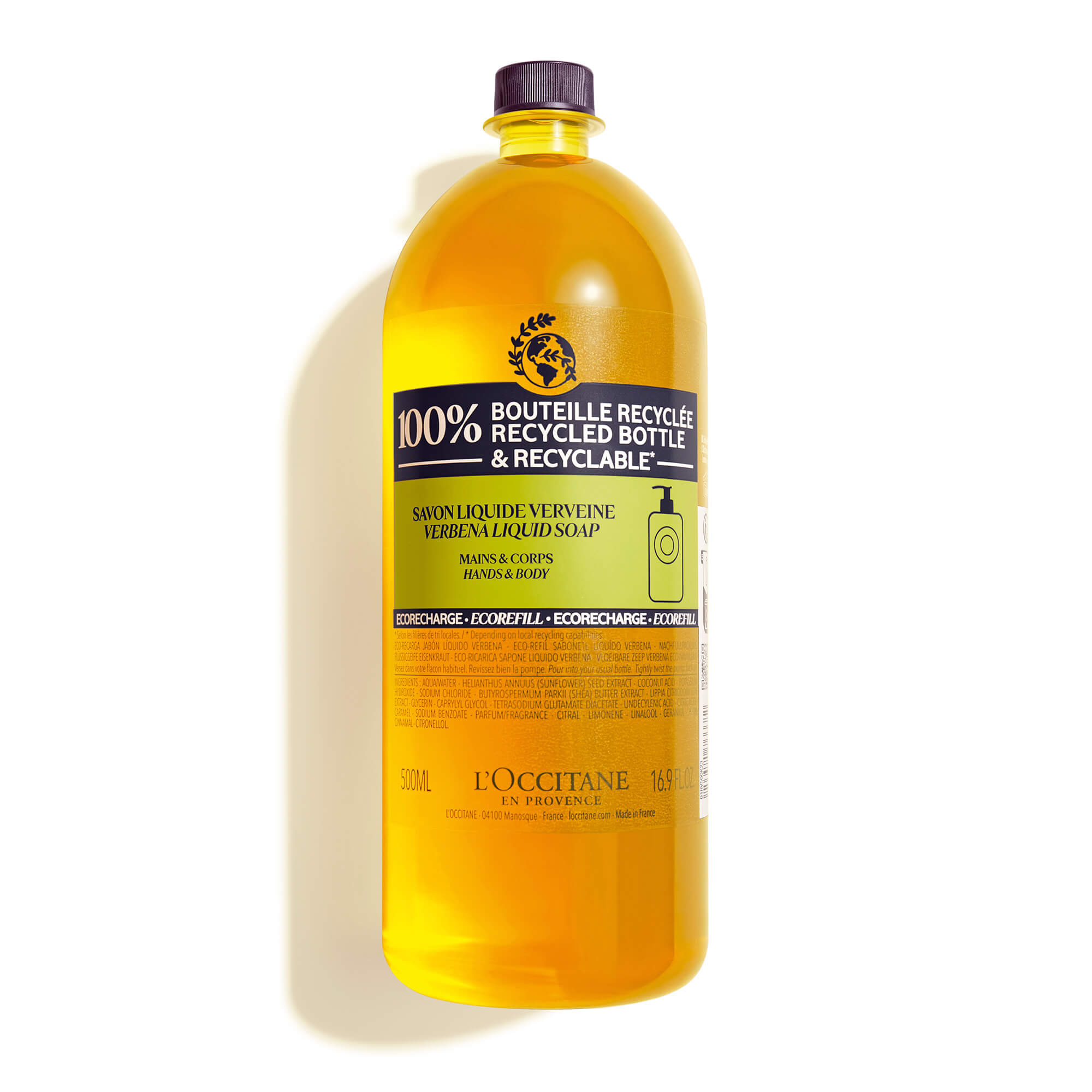 L'OCCITANE Shea Verbena Hand & Body Liquid Soap - Moisturizing & Refreshing for Dry Skin | Perfect for Daily Shower & Hand Wash