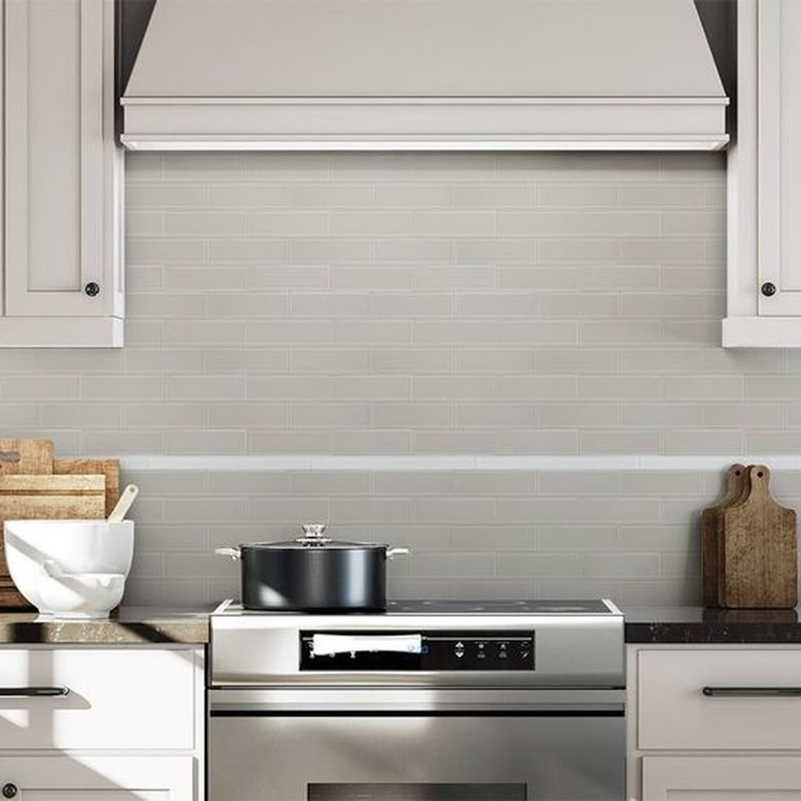 Metropole Khaki 2x6 Glass Subway Tile - Premium Kitchen & Bathroom Backsplash for Modern Home Decor