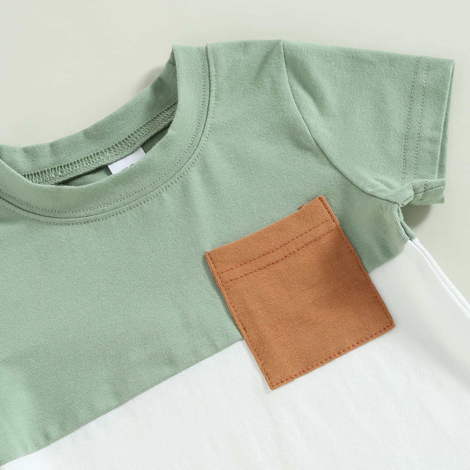 Summer Toddler Clothes Set - Unisex Waffle Knit Outfits with Short Sleeve Pocket Top & Shorts (2PC) | Casual Playwear for Boys & Girls | Perfect for Daycare, Beach & Outdoor Activities