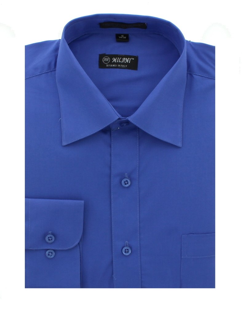 Milani Men's Dress Shirt with Convertible Cuffs | Formal & Business Attire | Perfect for Office, Weddings & Special Occasions