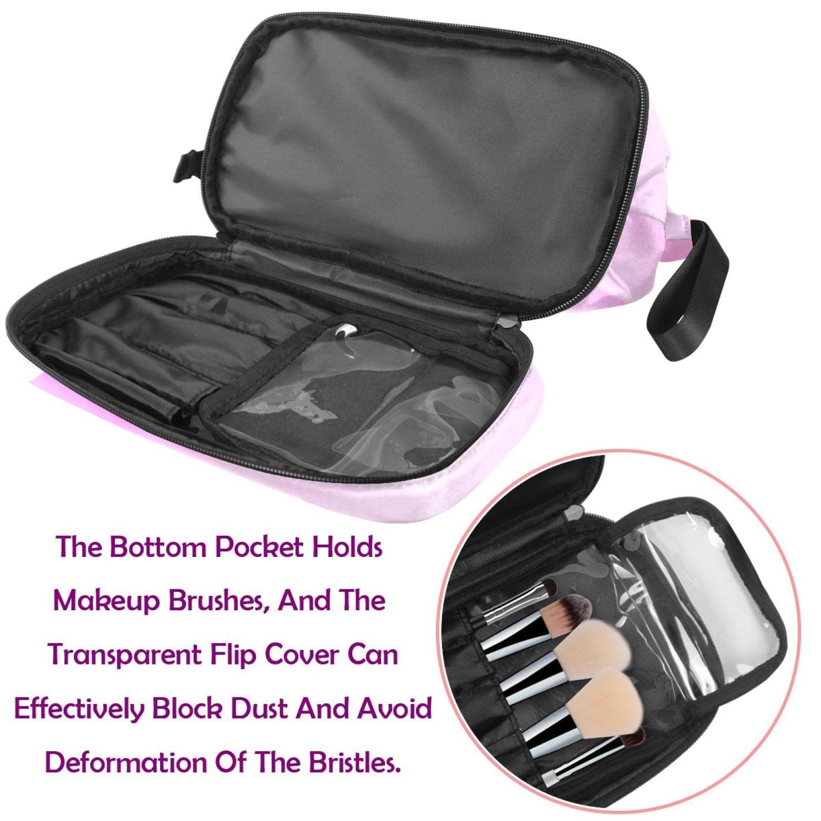 Large Makeup Bag for Women - Travel Cosmetic Organizer with Pink Cloud Flower Design, Waterproof Toiletry Pouch (Perfect for Travel, Gym, and Daily Beauty Storage)