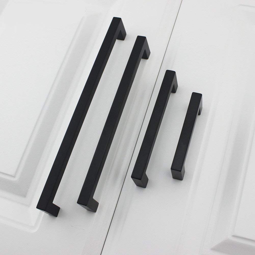 35 Pack 10 Inch Matte Black Cabinet Handles - Stainless Steel Square Bar Drawer Pulls for Kitchen, Bathroom & Cupboard - Modern Cabinet Hardware for Home Renovation & Furniture Upgrade