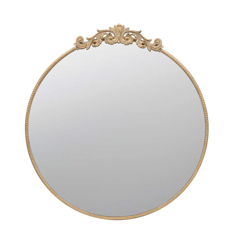 Baroque Large Round Wall Mirror 91cm Gold - Vintage Decorative Mirror for Living Room, Bedroom & Entryway