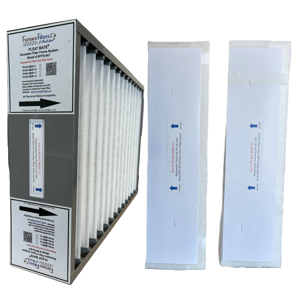 GeneralAire 4541/4511 16x25x5 Reusable Air Filter Frame Kit with Lifetime Frame (Model RFFS 841) & 3 MERV 11 Replacement Filters (Part PP 841) - Ideal for HVAC Systems, Furnaces, and Home Air Purification