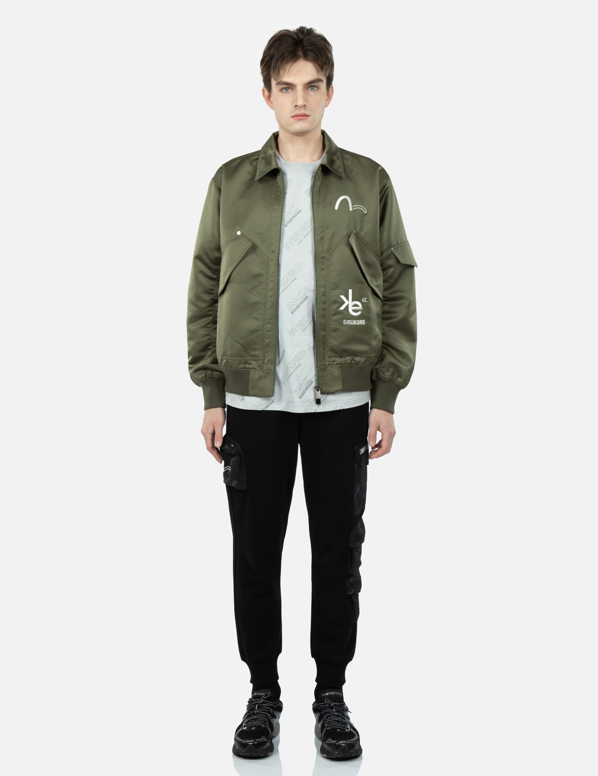 Stylish Allover Logo Print Bomber Jacket for Men & Women | Trendy Streetwear Fashion | Perfect for Casual Outfits, Night Out, and Urban Style