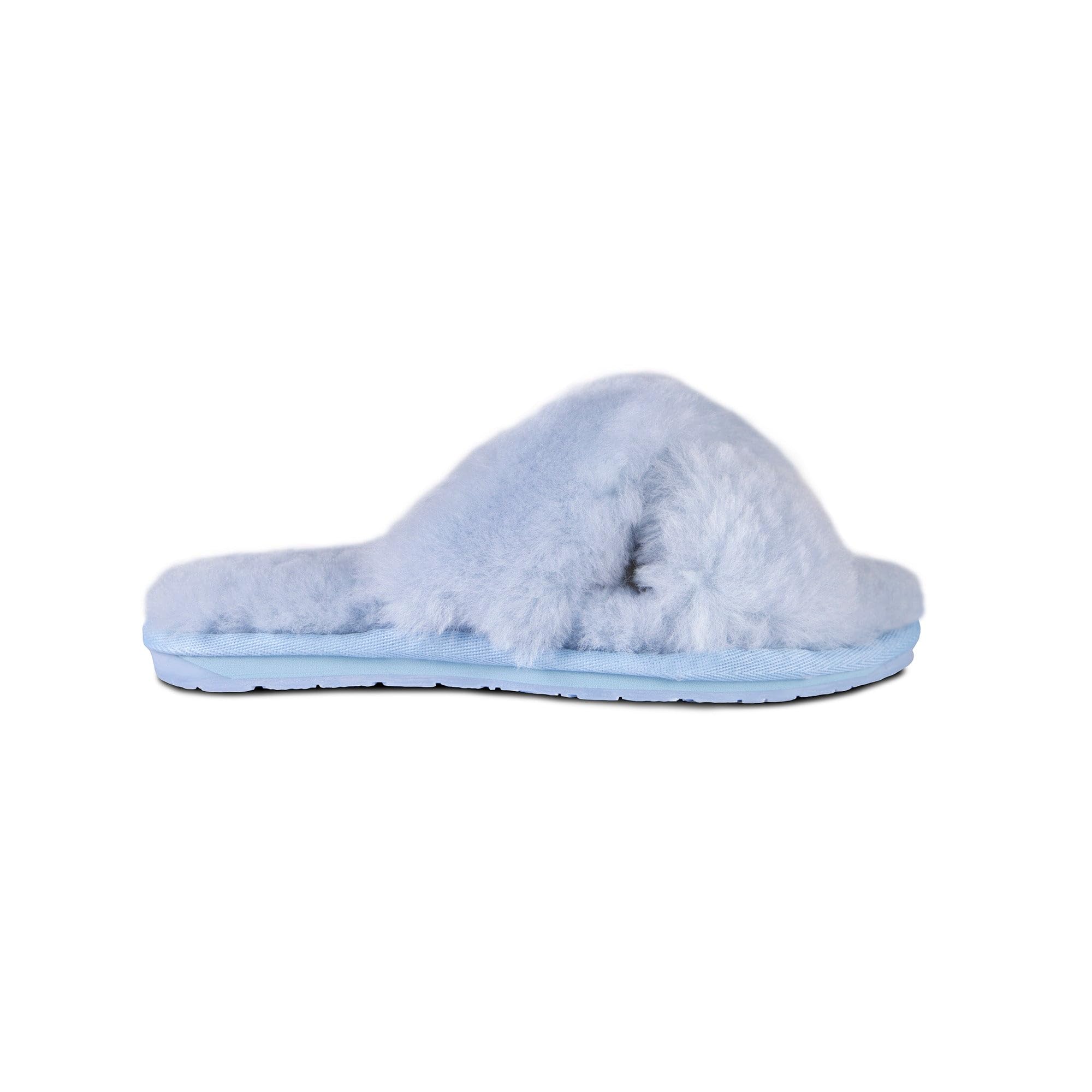 Cloud Nine Women's Sheepskin Cross House Slippers - Ultra Soft Indoor/Outdoor Comfort for Relaxation at Home, Spa & Lounging