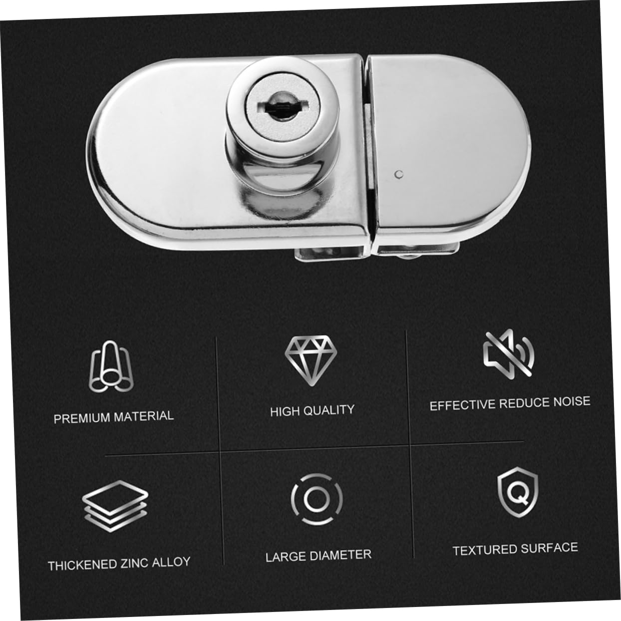 10 Sets Sliding Glass Cabinet Door Lock - Zinc Alloy Anti-Reverse Safety Lock for Display Cases & Showcases | Secure Home, Retail & Office Storage Solutions