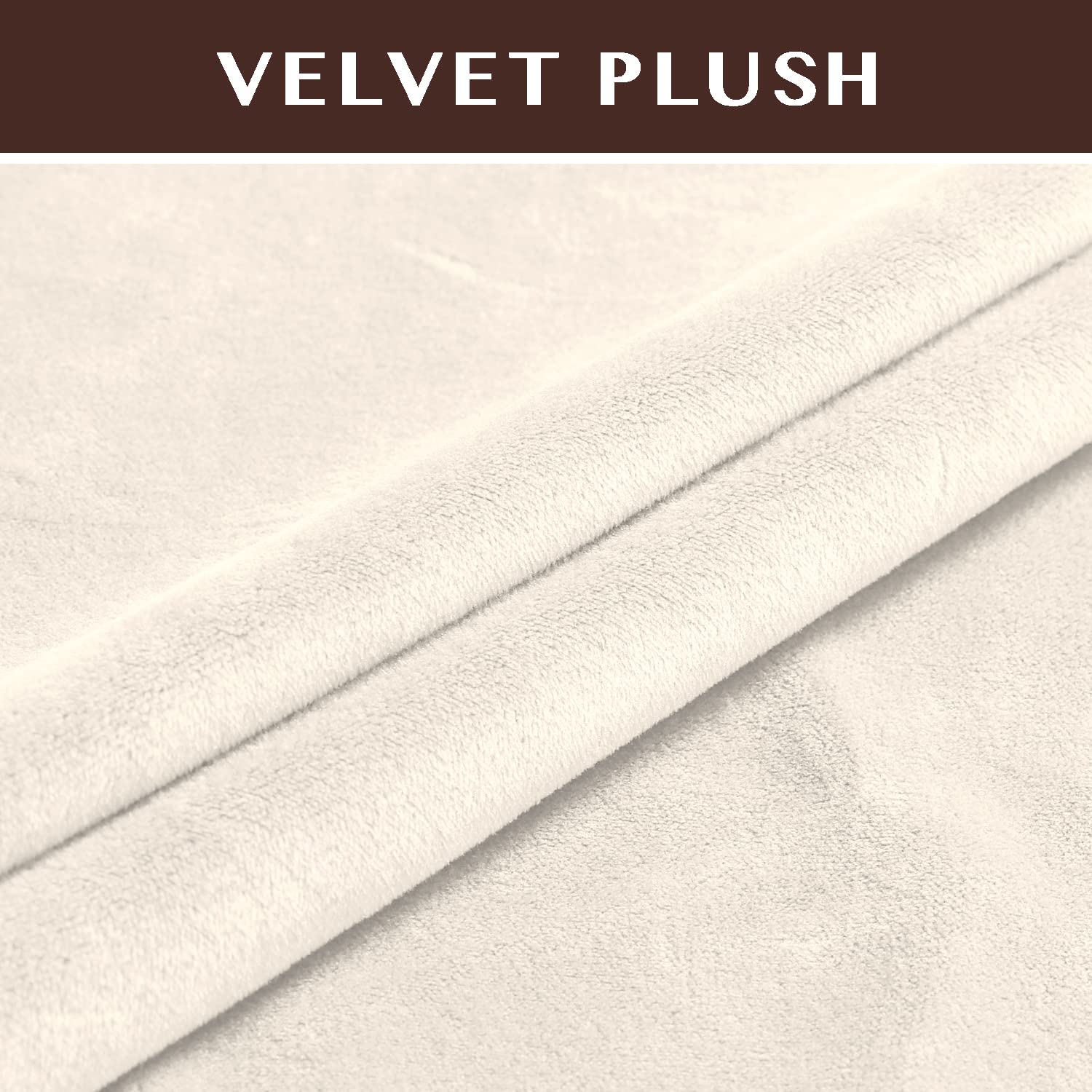 Stretch Velvet Sofa Slipcover Set - 3 Piece Elastic Couch Covers for 3-Seat Sofa, Soft Thickened Velvet Fabric, Ivory - Perfect for Living Room, Sectional, and Home Decor Protection