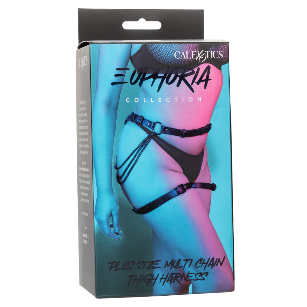 Euphoria Multi-Chain Vegan Leather Thigh Harness for Women - Stylish Gothic Punk Accessory for Parties, Cosplay & Night Out